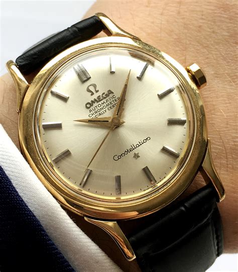 omega constellation vintage gold watch|vintage omega constellation men's watch.